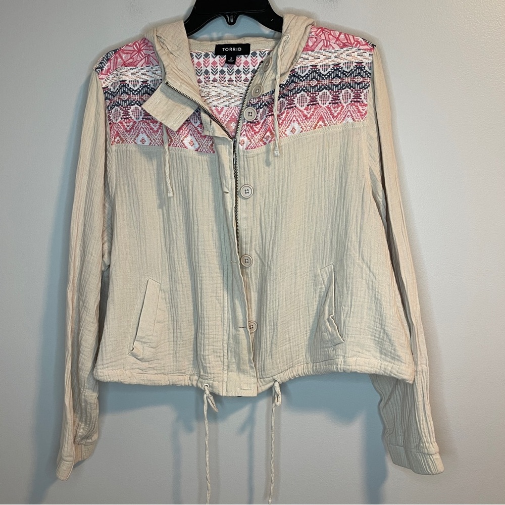 Torrid Full Button Jacket Womens Beige Color And Beautiful Color